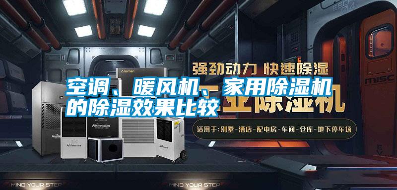 空調、暖風機、家用除濕機的除濕效果比較